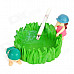 Little Soldiers Playing Hide and Seek Game Style Ashtray - Green + Pink + Blue