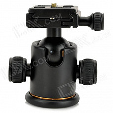 Aluminum Alloy Tripod Ball Head w/ Quick Release Plate - Black