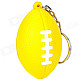 Creative American Football Shaped Sponge + Stainless Steel Keychain - Yellow