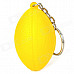 Creative American Football Shaped Sponge + Stainless Steel Keychain - Yellow
