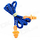 Jazz Drum Soft Silicone Noise Isolation In-Ear Earplugs w/ Strap - Blue + Orange (Pair)