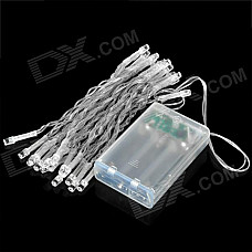 3W 30-LED Warm White Decoration String Light for Wedding / Christmas / Fairy Party - Transparent