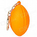 Creative American Football Shaped Sponge + Stainless Steel Keychain - Orange
