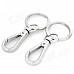 Simple Zinc Alloy Keychain w/ Key Ring - Silver (2 PCS)