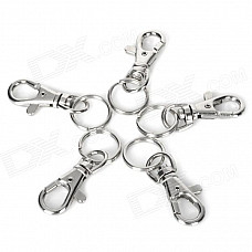 Simple Zinc Alloy Keychain w/ Key Ring - Silver (5 PCS)