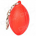 Creative American Football Shaped Sponge + Stainless Steel Keychain - Red