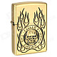 Skull Ares Pattern Kerosene Oil Lighter - Bronze