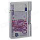 Five Hundred Euro Pattern Butane Gas Lighter - Silver