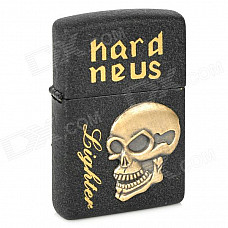 Skull Pattern Kerosene Oil Lighter - Black (Type B)