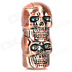 Two Skull Heads Pattern Windproof Butane Gas Lighter - Bronze