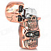 Two Skull Heads Pattern Windproof Butane Gas Lighter - Bronze