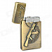 AK47 Pattern Dual Lamp Windproof Steel Butane Gas Lighter - Bronze