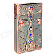 Skull Diamond Cross Pattern Windproof Alloy Induction Butane Gas Lighter - Golden