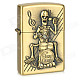 Skull Drumming Pattern Kerosene Oil Lighter - Bronze