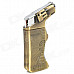 Spray Gun Pattern Windproof Butane Gas Lighter - Bronze