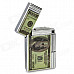 One Hundred Dollars Pattern Butane Gas Lighter - Silver