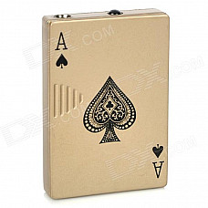 Poker Pattern Windproof Steel + Plastic Butane Gas Lighter - Khaki