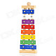 Wood Frame Glockenspiel Xylophone 8 Notes Aluminum Plate Musical Instrument Toys - Multicolored