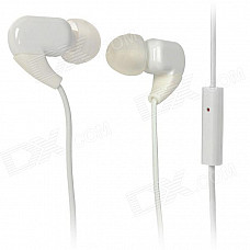 KS-M008 In-Ear Earphone w/ Microphone - White (3.5mm Plug / 115cm)