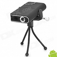 Smart Mini Rechargeable Android 2.1 Multi-Media Player Projector w/ Wi-Fi / TF - Black