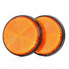 Decorative Round Reflective Plate for Motorcycle - Orange (2 PCS)