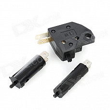 Motorcycle Front Square + Big Round + Small Round Brake Light Switches - Black (3 PCS)