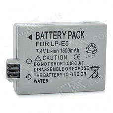 RuiBo Replacement LP-E5 7.4V 1600mAh Battery Pack for Canon 500D / 450D / 1000D + More - Grey