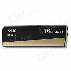 SSK SFD213 ABS + Aluminum USB 3.0 Flash Drive - Black + Golden (16GB)