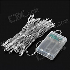 3W 40-LED White Decoration String Light for Wedding / Christmas / Fairy Party - Transparent