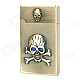 Skull Pattern Metal Butane Gas Jet Lighter - Copper