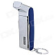 Stainless Steel Windproof Dual Flame Butane Gas Lighter + Tool - Silver + Blue