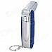 Stainless Steel Windproof Dual Flame Butane Gas Lighter + Tool - Silver + Blue