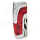 Multifunction Stainless Steel Windproof Butane Gas Lighter / Opener - Silver + Red