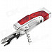 Multifunction Stainless Steel Windproof Butane Gas Lighter / Opener - Silver + Red