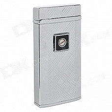 Carved Chrome Touch Sensor Windproof Butane Gas Lighter - Silver (1 x LR44)