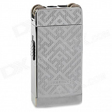 Elegant Stainless Steel Windproof Dual Flame Butane Gas Lighter - Silver