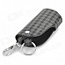 CP009 Universal Genuine Leather Protective Pouch Keychain for Car Smart Key - Grey + Black