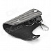 CP009 Universal Genuine Leather Protective Pouch Keychain for Car Smart Key - Grey + Black