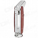 4-in-1 Multitools Windproof Refillable Dual Flame Butane Jet Lighter - Silver + Brown