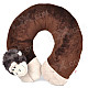 Cute Monkey Style U type Neck Pillow - Brown + White