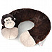 Cute Monkey Style U type Neck Pillow - Brown + White