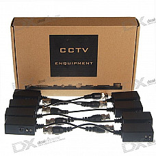 Video Balun Transceivers - Shielded BNC Video over RJ45 Cable Adapters (8-Piece Set)