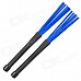 Retractable Plastic Handles Jazz Drum Brushes Stick - Black + Blue (2 PCS)