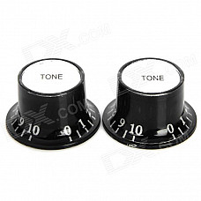 Plastic Tone Knob for Electric Guitar / Bass - Black (2 PCS)