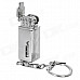 Mini Aluminum Alloy Refillable Butane Flint Lighter w/ Keychain - Silver