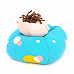 Cute Boy Figure Doll Design Foam Particles Filling Cell Phone Holder - Blue