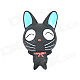 Cute Cartoon Cat Figure Doll Toy w/ Suction Cup - Black