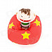 Cute Boy Figure Doll Design Foam Particles Filling Cell Phone Holder - Red