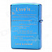 EARTH Love is Eternal Pattern Windproof Zinc Alloy Kerosene Oil Lighter - Blue