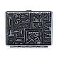 Carved Pattern Zinc Alloy + PU Leather Cigarette Case - Silver + Black